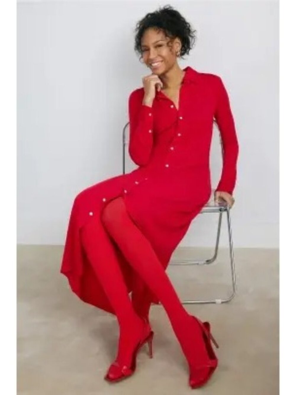 R-94.  Polo Ralph Lauren Collared Long Sleeve Shirt Dress Small